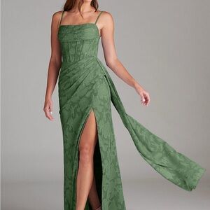 AZAZIE EVENING GOWN GIADA EUCALYPTUS MAXI DRESS Size 6